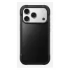 Capa para telemóvel Nomad Rugged Leather Case para Apple iPhone 17 Pro, pele/TPU/PC/alumínio, compatível com ecrãs de 16 cm (6,3 polegadas), preta