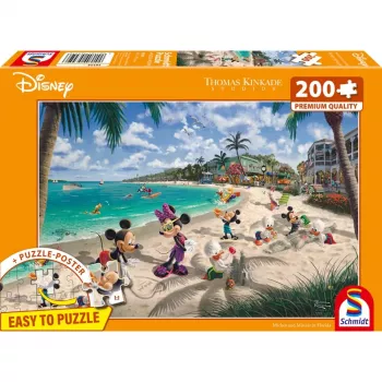 Thomas Kinkade Studios: Disney - Mickey & Minnie in Florida, puzzle 200 peças