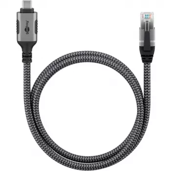 Goobay 70755 cabo USB-C para RJ45 Ethernet CAT 6 para ligação à Internet com fios estável com router/modem/switch de rede/substitui adaptador USB para RJ45 / 1