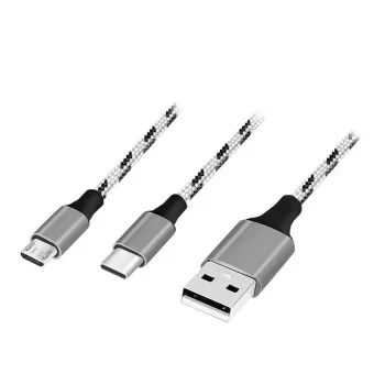 Cabo USB LogiLink CU0202 USB 2.0 1,2 m USB A USB C/Micro-USB A cinzento
