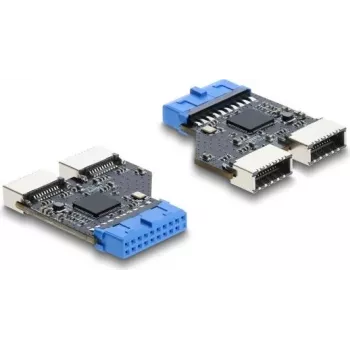 Hub USB DELOCK 5 Gbit/s header de 20 pinos para 2× USB-A 5 Gbit/s