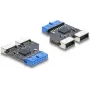 Hub USB DELOCK 5 Gbit/s header de 20 pinos para 2× USB-A 5 Gbit/s