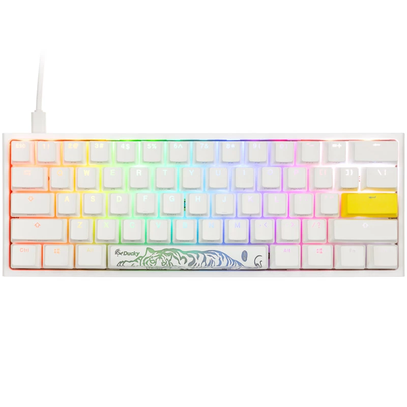 Teclado gaming Ducky One 2 Pro Mini White Edition, RGB LED - Gateron amarelo (US) (DKON2061ST-GUSPDWWTY2)