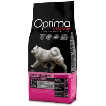 Comida seca para cães Optimanova Puppy Sensitive Salmon & Potato 2 kg — alimento para cachorros com digestão sensível