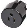 Adaptador de viagem EUA, Japão/ficha com terra, adaptador de tomada preto