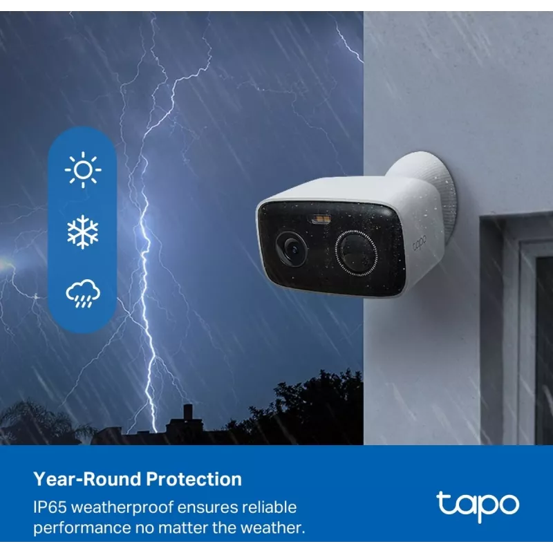Câmara de vigilância exterior a bateria TP-LINK Tapo C400 — 1080p, visão noturna, áudio bidirecional, deteção de movimento, IP65