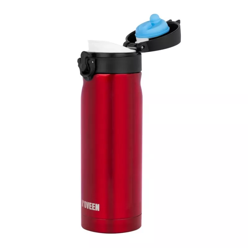 Garrafa térmica NOVEEN TB825 400 ml – recipiente de aço inoxidável isolado, vermelho