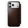 Capa para telemóvel tipo carteira Nomad Modern Leather Folio para iPhone 17 Pro Max — castanha, pele, ecrã de 6,3 polegadas, 4 compartimentos para cartões