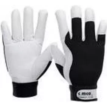 Luvas de trabalho Cimco 141246, luvas de proteção, preto/branco, tamanho XL, 2 unid.
