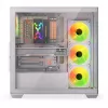 Caixa de PC KRUX Exo Midi Tower, ATX/micro-ATX/mini-ITX, 2x vidro temperado, USB-C, 4 ventoinhas de 120 mm, 2 baías de 3,5 polegadas + 2 de 2,5 polegadas, GPU até 40,5 cm, branca
