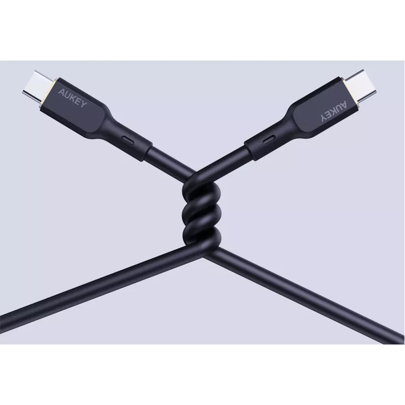 AUKEY CB-SCC241 USB-C Power Delivery PD 240W 5A 20V 1m nylon preto - D
