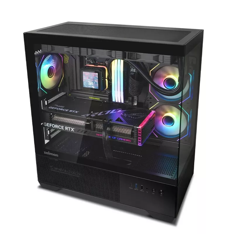 Caixa de PC CHRONIX V2 Mid Tower ventoinhas ARGB x3 preta