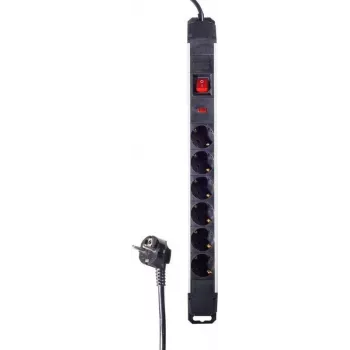 Extensão de energia S/CONN 09-20165 1,5 m 6 saídas AC interior preto branco