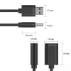 Cabo USB UNITEK Y-C447GBK 0,5 m USB 2.0 preto