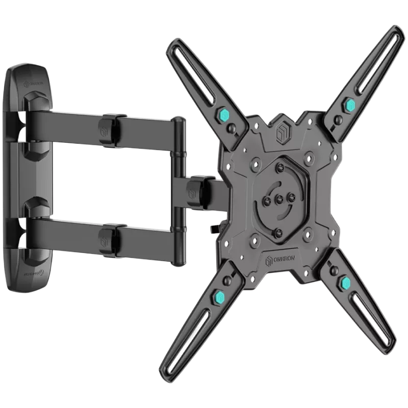 Suporte de parede articulado e inclinável ONKRON para televisores de 32-65 polegadas, máx. 41 kg, com rotação, preto M4R