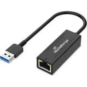 Adaptador Ethernet USB-A MediaRange MRCS238 com porta RJ45, 10/100/1000 Mbit/s, 20 cm, preto