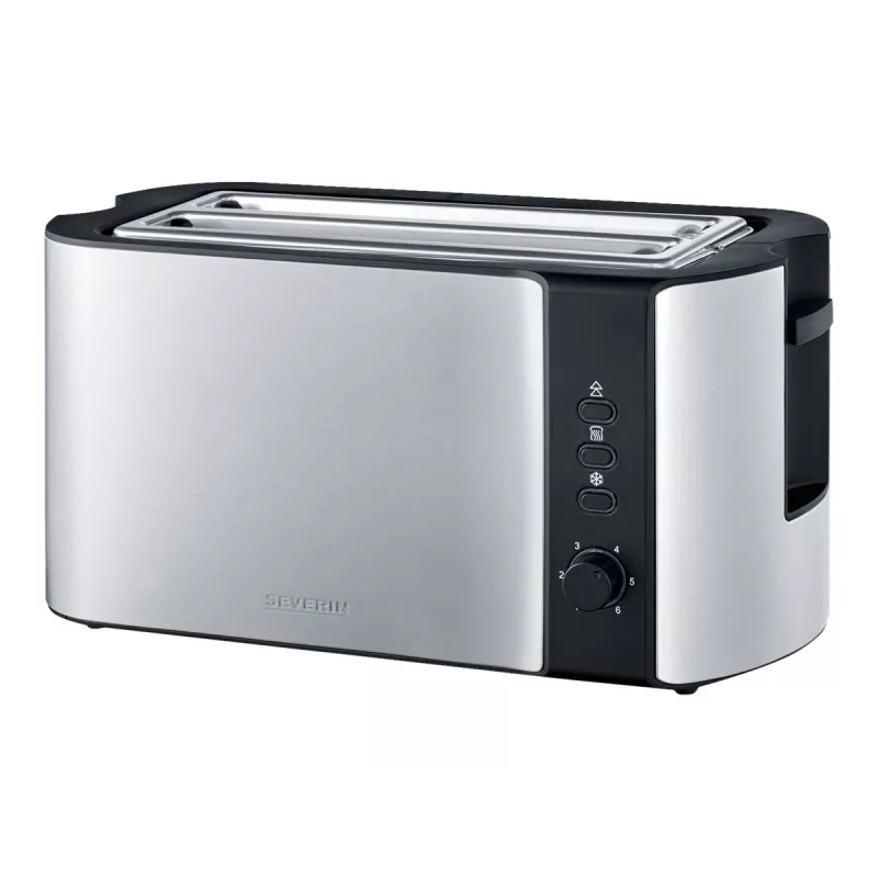 Torradeira automática de fenda longa AT 2590 (aço inoxidável/preto, 1.400 Watt, para 4 fatias de pão)