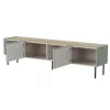 Móvel TV cama meble FELLINI 200x40x52 cm, estrutura verde-oliva com acabamento de carvalho oleado