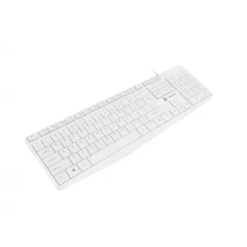 Teclado completo com fios NATEC NAUTILUS NKL-1951, 105 teclas, US International QWERTY, branco, USB, 1,8 m