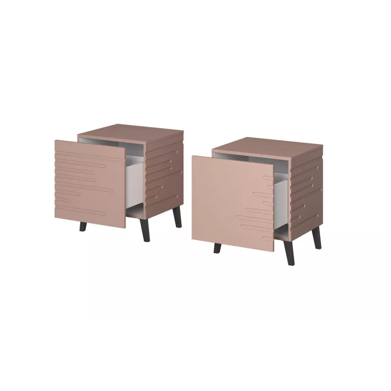 Mesa de cabeceira cama meble NOVA 44x40x52 cm rosa mate, 1 gaveta, estrutura 16 mm