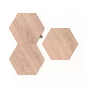 Iluminação de ambiente Nanoleaf Elements Aspeto madeira Hexágono Pacote de expansão de 3