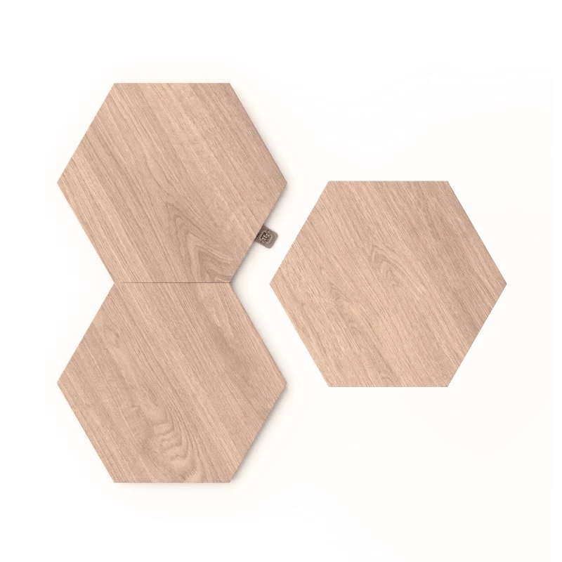 Iluminação de ambiente Nanoleaf Elements Aspeto madeira Hexágono Pacote de expansão de 3