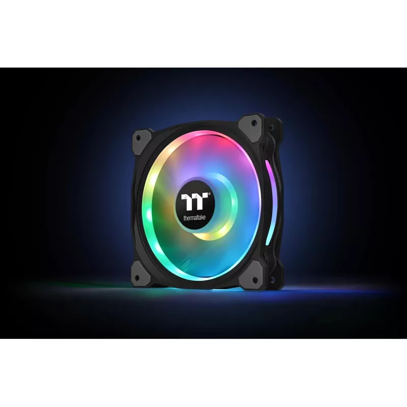 Ventoinha de radiador Thermaltake Riing Duo 12 RGB TT Premium Edition CL-F073-PL12SW-A, 120 mm, 3 unid. com controlador, preta