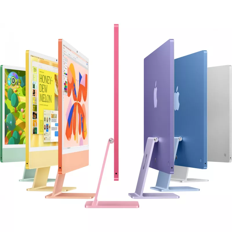 APPLE iMac Z1EH 59,62cm 23,5 polegadas vidro standard M4 10C CPU/10C GPU/16C N.E. 16GB 256GB SSD Gbit Eth MM NumKey TID DE prateado (Z1EH-MWUU3D/A-07BU5U)