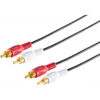 Cabo de áudio ShiverPeaks 40504 com 2 fichas Cinch para ligações estéreo analógicas