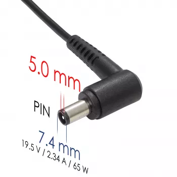 Fonte de alimentação para portátil Akyga AK-ND-05 19,5 V / 3,34 A, 65 W, ficha 7,4 x 5,0 mm com pino, para Dell