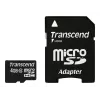 Cartão de memória flash Transcend 4GB MicroSDHC Class 10 com adaptador