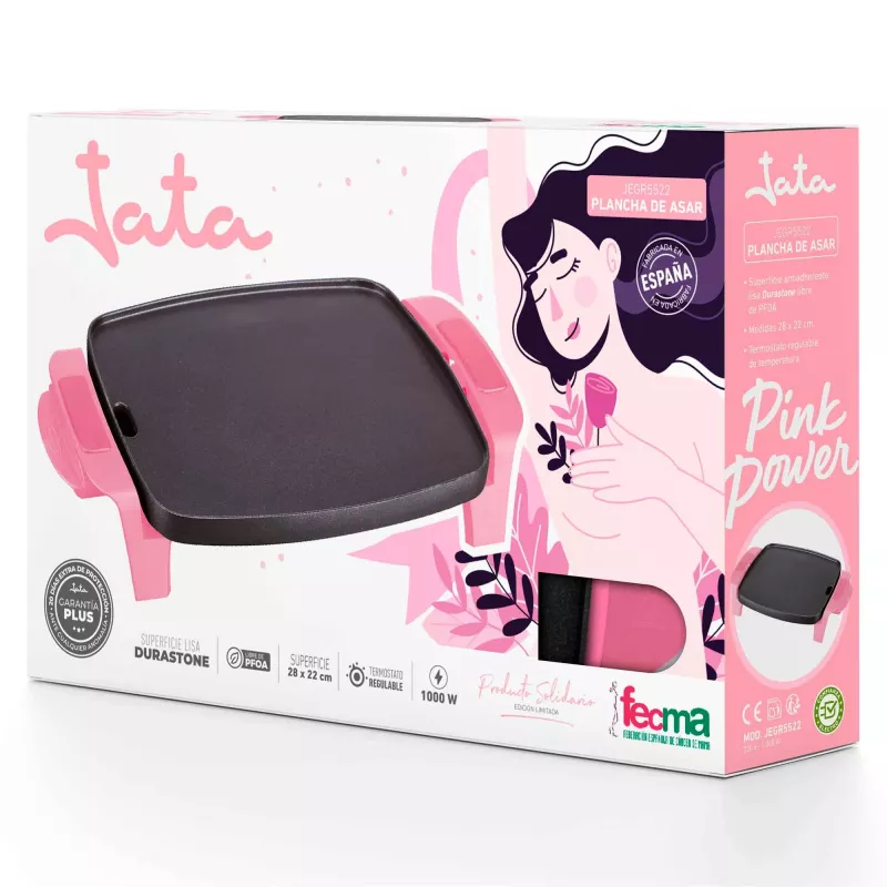 Grelhador elétrico Jata JEGR5522 – revestimento antiaderente, temperatura ajustável, modelo de mesa