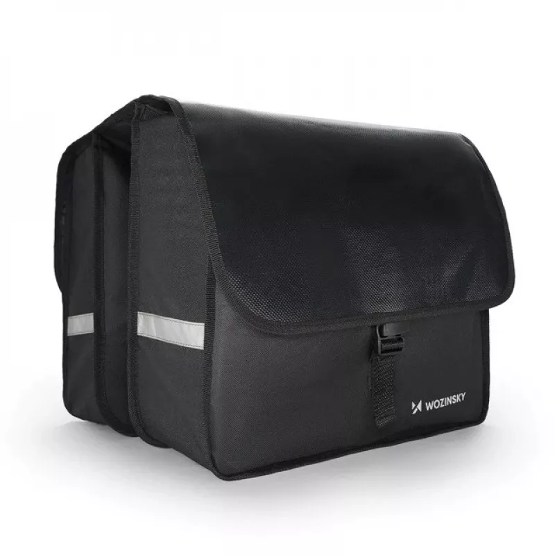 Bolsa de bicicleta Wozinsky bolsa de duplo bagageiro 28 L preta WBB34BK