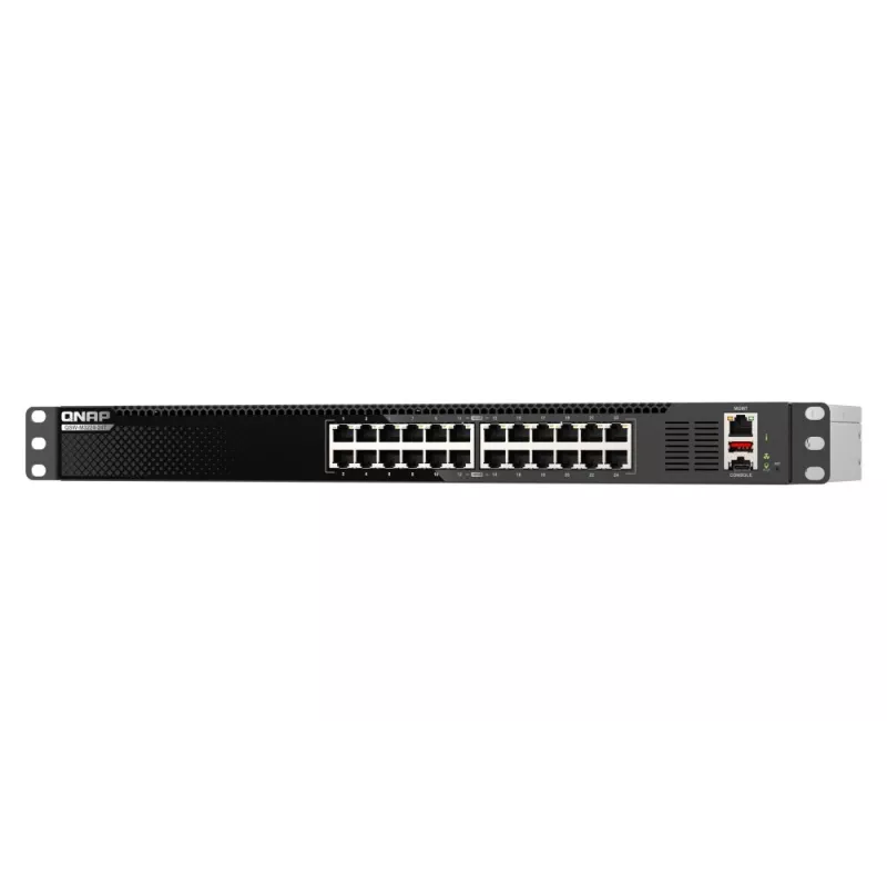 Switch de rede QNAP QSW-M3224-24T Managed L3 10G Ethernet (100/1000/10000) 1U preto, prateado