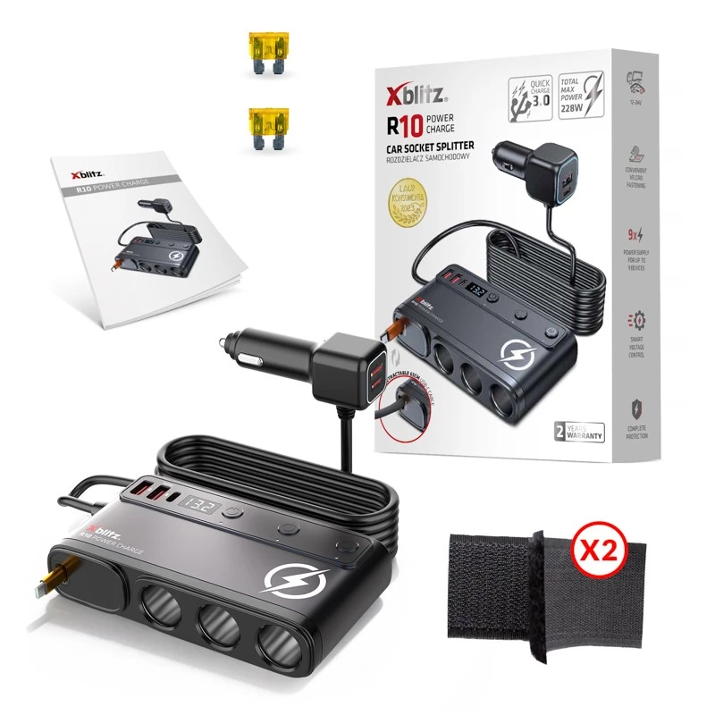 Xblitz R10 Power Charge divisor de tomada do automóvel