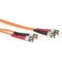 Cabo de patch de fibra ótica ACT 50 metros LSZH multimodo 50/125 OM2 duplex com conectores ST