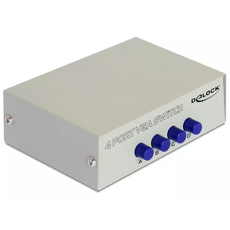 Switch VGA DeLock 4 portas manual bidirecional - comutador de ecrã - 4 x VGA - Desktop (87635)