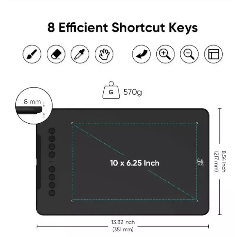 Mesa digitalizadora XP-Pen DECO 01 V3 — 5080 lpi, 254 x 158,75 mm, preto, USB (com fios e sem fios)