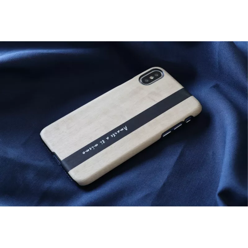 Capa para smartphone man and wood para iPhone X/XS – preto em pele