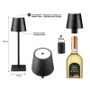 Beper P201UTP118 candeeiro de mesa LED recarregável, 1,5 W, interruptor tátil, regulável, adaptador para garrafa de 33 mm, resistente à água, preto