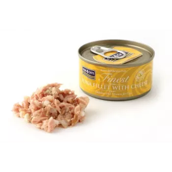 Comida húmida para gatos FISH4DOGS Filete de Atum com Queijo saco 70 g – sabor a peixe, 83% humidade, 14% proteína