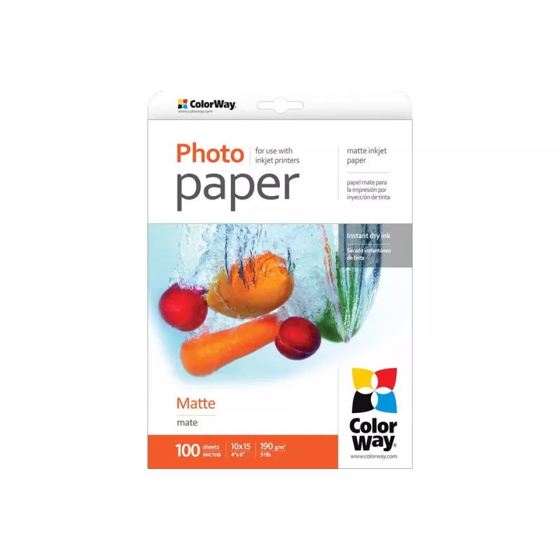 ColorWay - papel fotográfico - mate - 100 folhas -