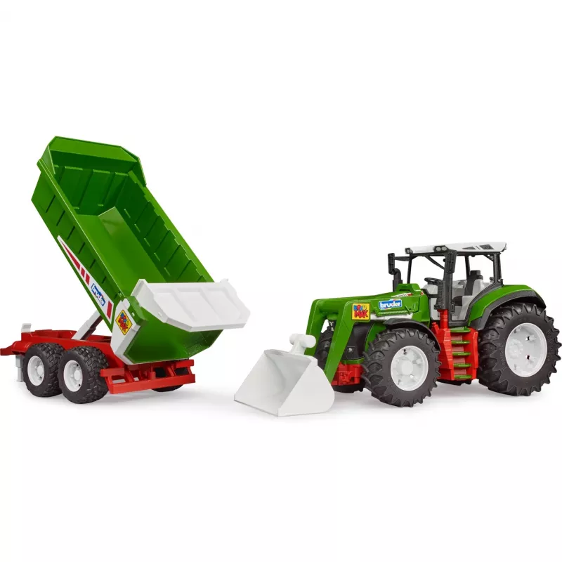 Bruder Roadmax trator com carregador frontal e reboque basculante