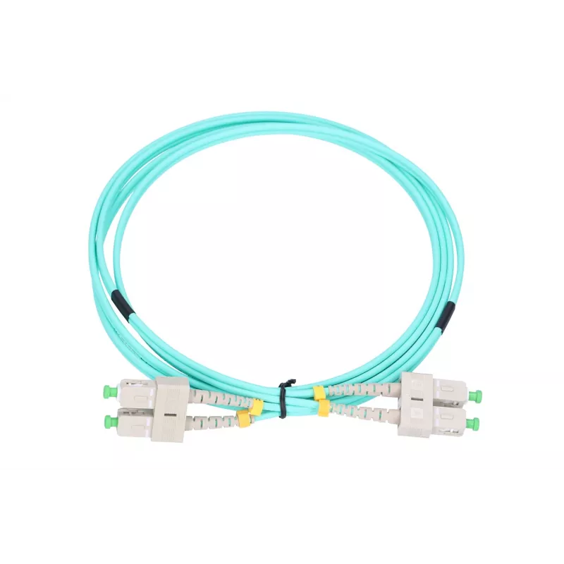 Cabo de patch de fibra ótica Extralink SC/APC–SC/APC, multimodo OM3, duplex, bainha de 3 mm, 5 m