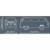 Kit de montagem Cobi Volkswagen T2b Autocarro laranja, escala 1:35, kit