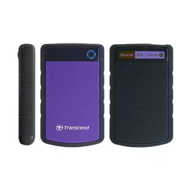 Transcend StoreJet 25H3P - Disco rígido - 4TB - externo (portátil) - 2.5 (6,4 cm) - USB3.0 - AES de 256 bits - roxo (TS4TSJ25H3P)