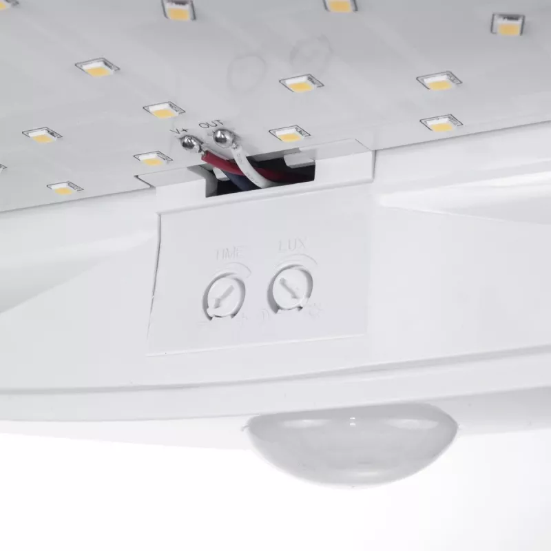 Lâmpada LED de parede MACLEAN MCE357W com sensor de movimento IR, branca, para exterior e interior