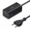 Baseus GaN3 Pro CCGP000101 carregador de secretária 100 W, 2x USB-C + 2x USB-A, PD 3.0, QC 4.0+, cabo de 1,5 m, preto