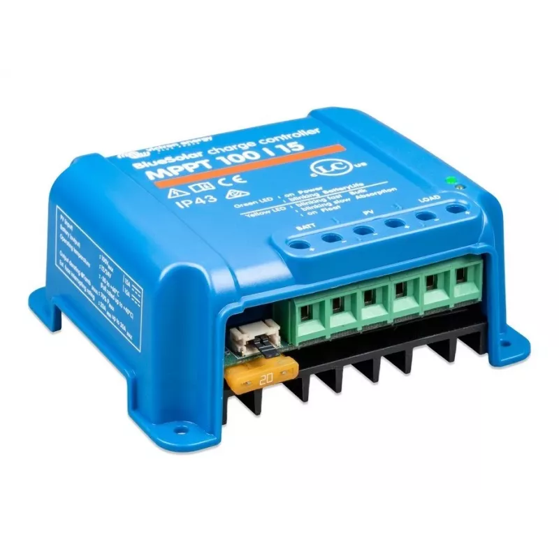 Controlador de carga solar MPPT Victron Energy BlueSolar 100/15 — 15A, 100V máx. PV