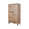 Roupeiro cama meble LOTTA 2D2D, 2 portas, estrutura em carvalho Wotan, frentes preto mate, 1100×550×1900 mm